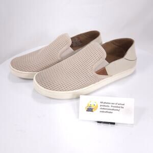 OluKai Pehuea Slip On Walking Shoe Womens Size 8 20271 Taupe White